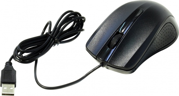 Мышь проводная Оклик 225M USB, 1200 dpi, 1.6 м, д/ноутбука, черный